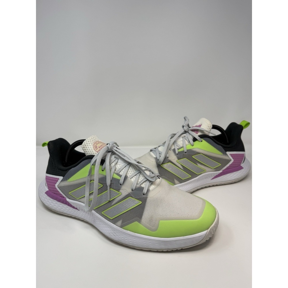 Adidas Defiant Speed Tennis Shoes Crystal White Silver Met GV9519 Men's Sz 9.5